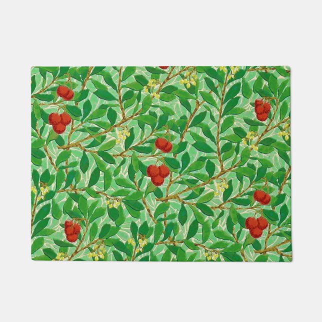 Paillasson William Morris Lychee Motif d'arbre, vert clair (Devant)