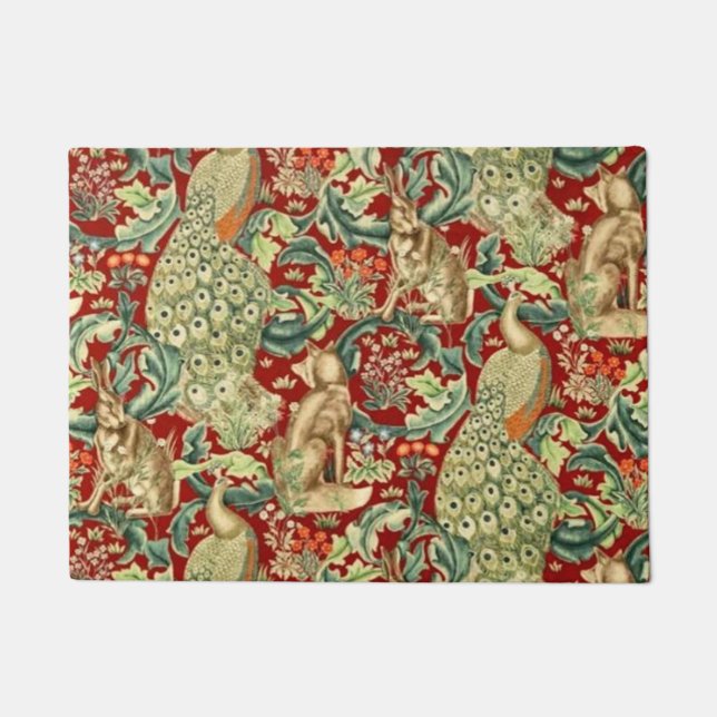 Paillasson William Morris Red Motif Forest (Devant)