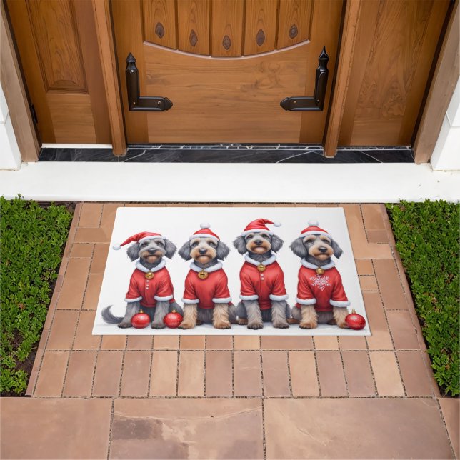 Paillasson Wirehaired Pointing Griffon Christmas Dress Santa  (De plein air)