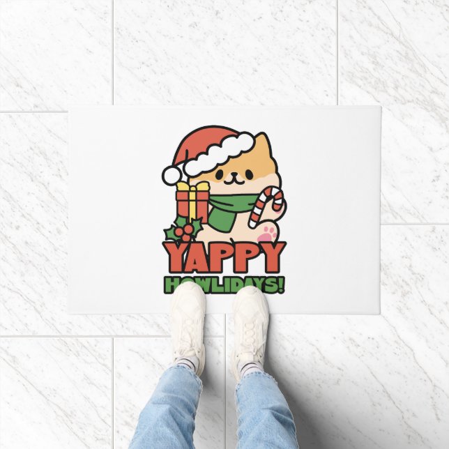 Paillasson Yappy Howlidays - Jote Christmas Dog Cartoon (Intérieur)