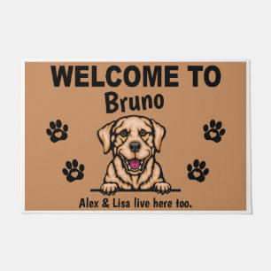 Paillasson Yellow Labrador Lab Welcome Personalized Custom