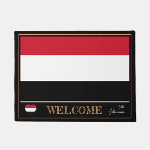 Paillasson Yémen et Yémen Drapeau maison mats / sports Bienve