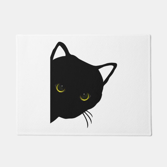Paillasson yeux de chat noir gauche (Devant)
