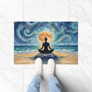 Paillasson Yoga Méditation Ciel Nocturne Étoilé Lune Océan Pl