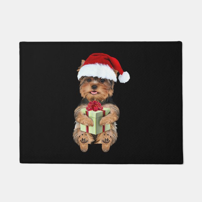 Paillasson Yorkie de Noël - Yorkshire Terrier Funny Chien (Devant)