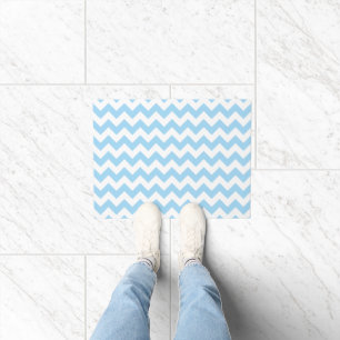 Paillasson Zigzag bleu, Chevron bleu, Motif géométrique