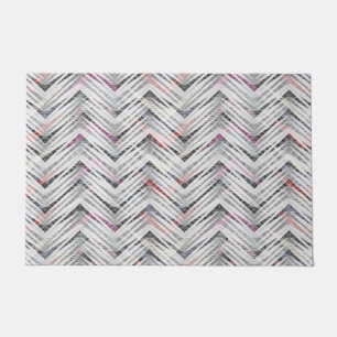 Paillasson Zigzag, géométrique, gris, lilas, rose, noir, band