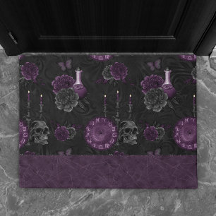 Paillasson Zodiac Magie   Plum violet foncé Roses de crâne go