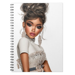 Pailletten & gestyltes Glam Girl Spiral-Foto-Notiz Notizblock