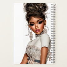 Pailletten & gestyltes Glam Girl Spiral Notizbuch