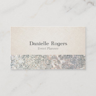 Pailletten Glitter Glam Glitzy Leinen Visitenkarte