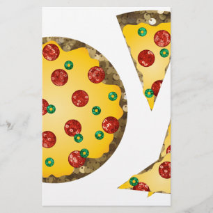 Pailletten Pizza Briefpapier