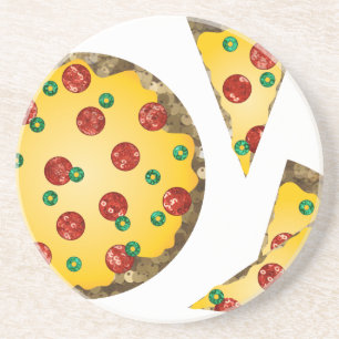 Pailletten Pizza Getränkeuntersetzer
