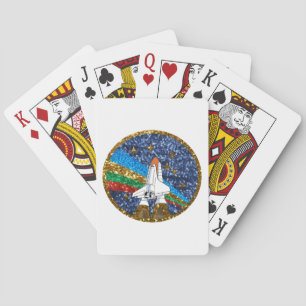 Pailletten Raumschiff Spielkarten