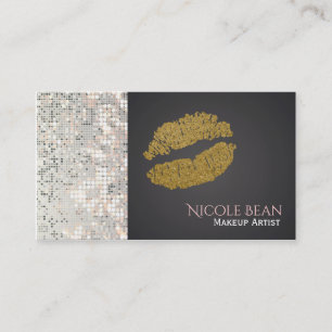 Pailletten & Unechtes Gold Glanz Lippen Chic Visit Visitenkarte