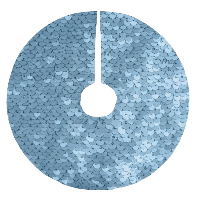 Paillettenstoff: Himmelblauer Schimmer. Polyester Weihnachtsbaumdecke (Vorderseite)