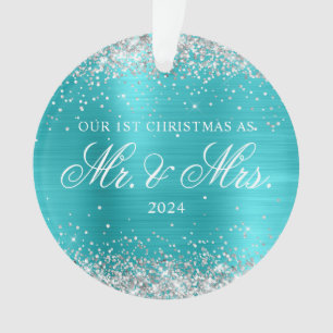 Paillettes Argent Turquoise Bleu 1er Noël