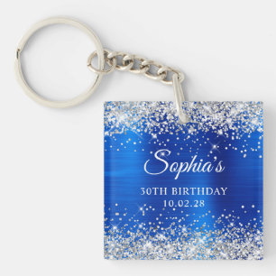 Paillettes Argentées Bleu Royal Feuille 21e Annive