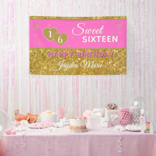 Paillettes !! Bannière d'anniversaire personnalisé