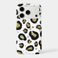 Paillettes Or Blanc & Imprimé Léopard Guépard Noir