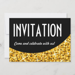 Paillettes "Or" courbe noire invitation 'Invitatio