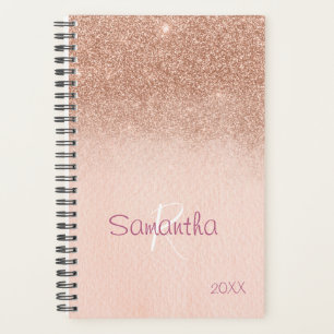 Paillettes Rose Gold Étincelle Monogramme Annuel