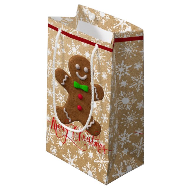 Pain d'épice de Noël sur sac en papier look (Devant Angle)