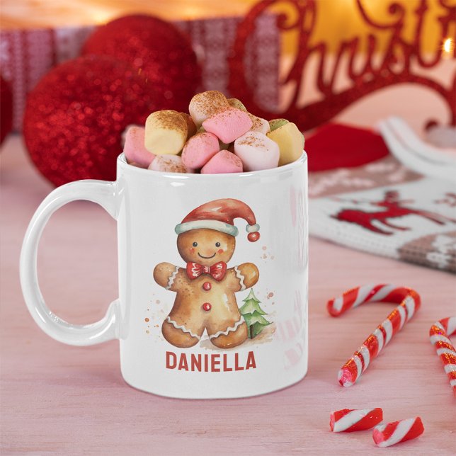 Pain d'épices de Noël Nom personnalisé Mug (Christmas Mug Keepsake)