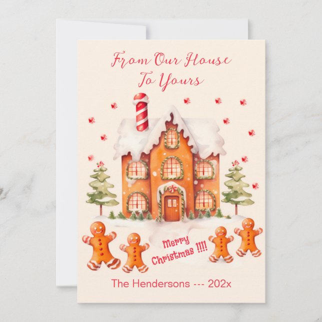 pain d'épices de notre carte de Noël de la maison (Devant)