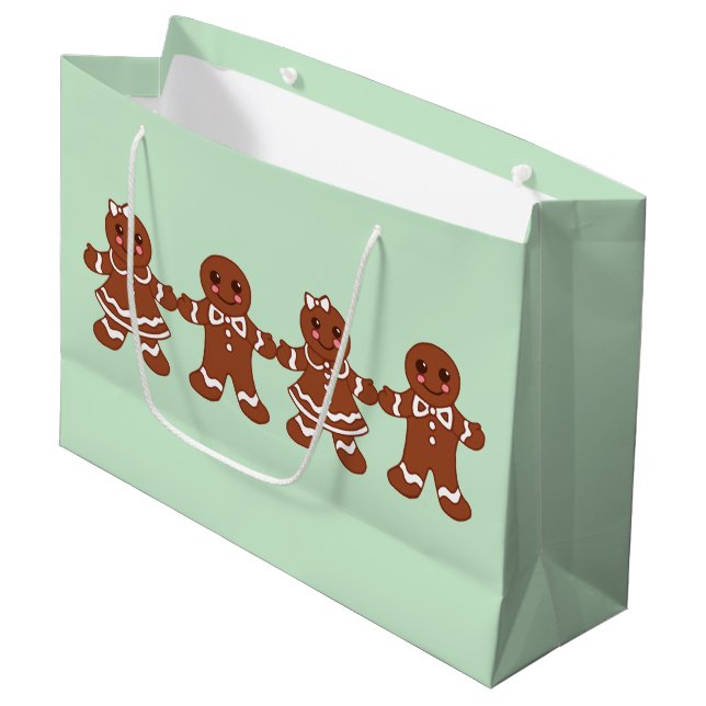 Pain d'épices Garçons Filles Sac cadeau de Noël (Devant Angle)