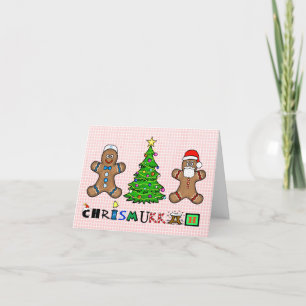 Pain d'épices Hommes et Arbre carte Chrismukkah