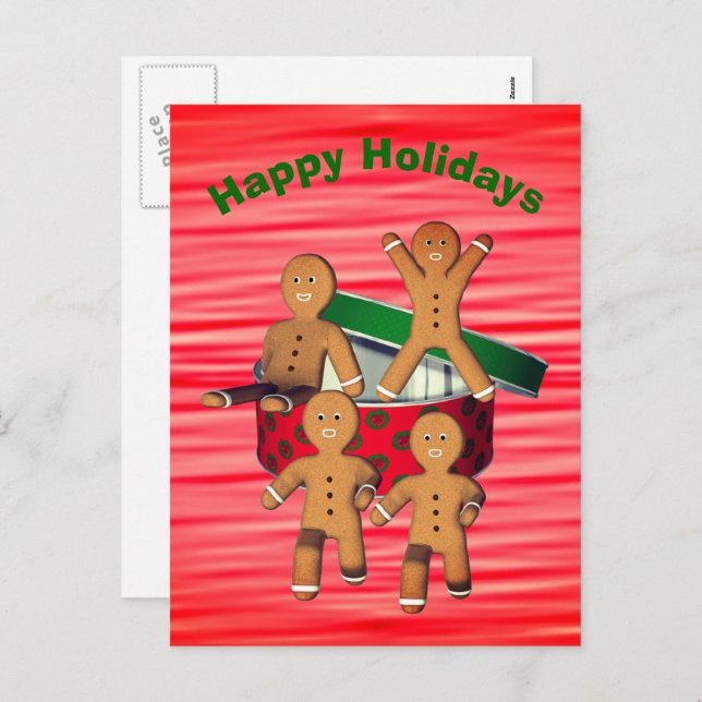 Pain d'épices Hommes Noël Carte postale (Devant / Derrière)