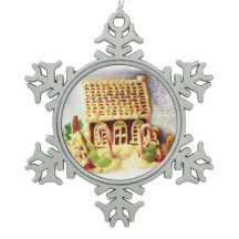 Pain d'épices Maison Ornement de Flocon de neige