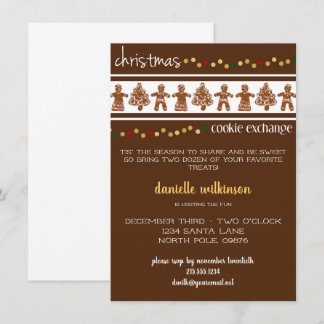 Pain d'épices Noël Cookie Exchange Invitation