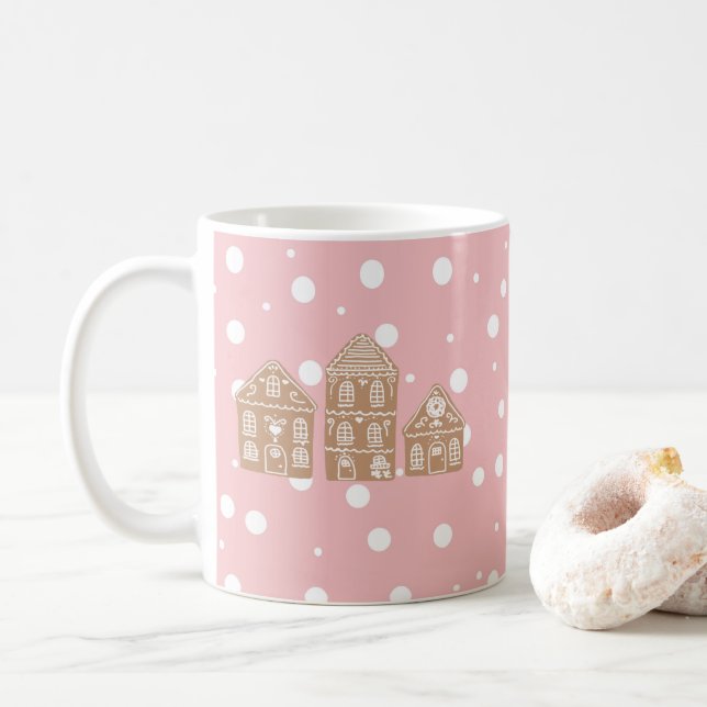 Pain d'épices Peinture rose Mug (Avec donut)