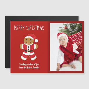 Pain d'épices Père Noël Rouge Photo Carte de Noël 