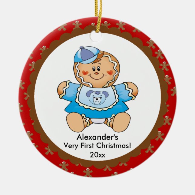 Pain d'épices, premier ornement de Noël pour bébé (Devant)