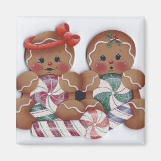 Pain d'épices sucré Bonbons Twins Aimant de cuisin (Devant)