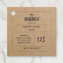 Pain Étiquette Brown Kraft Boulangerie en papier