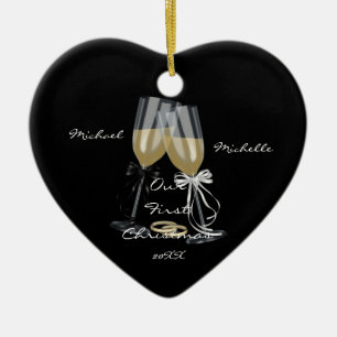 Pain grillé de mariage notre premier ornement de