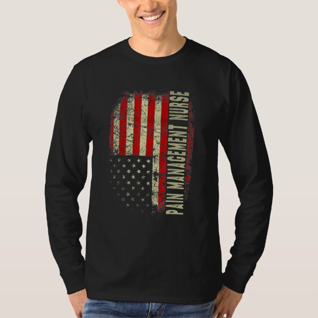 Pain Manage Nurse 4th Of July US Flag Patriotic Nu T-Shirt (Vorderseite)
