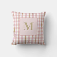 Pain Or Rose En vichy Monogramme Lisse Oreiller