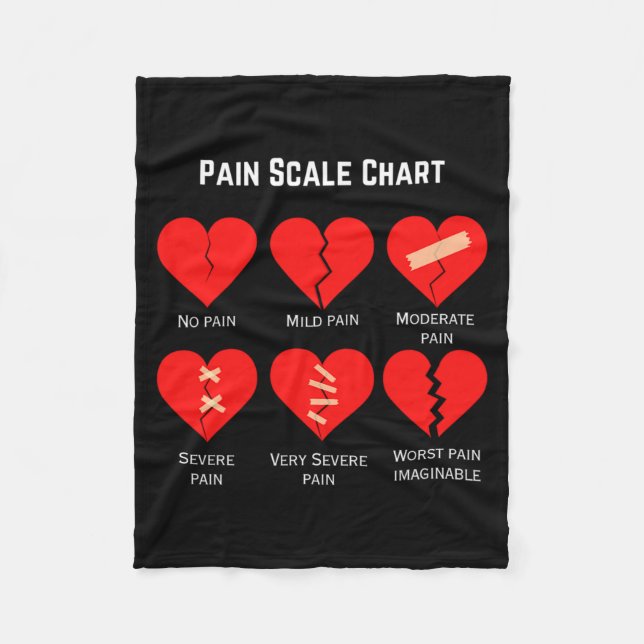 Pain Scale Chart Design For Funny Valentines Day  Fleecedecke (Vorderseite)