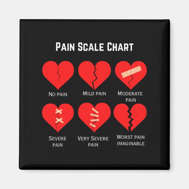 Pain Scale Chart Design For Funny Valentines Day  Magnet (Vorne)