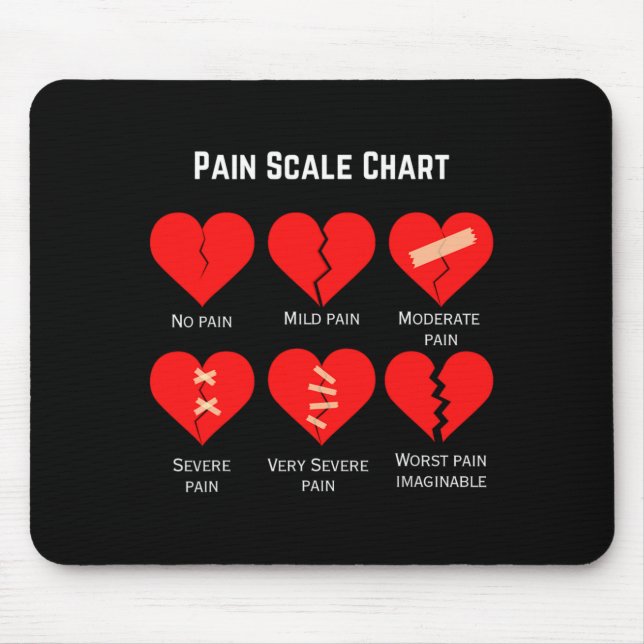 Pain Scale Chart Design For Funny Valentines Day  Mousepad (Vorne)