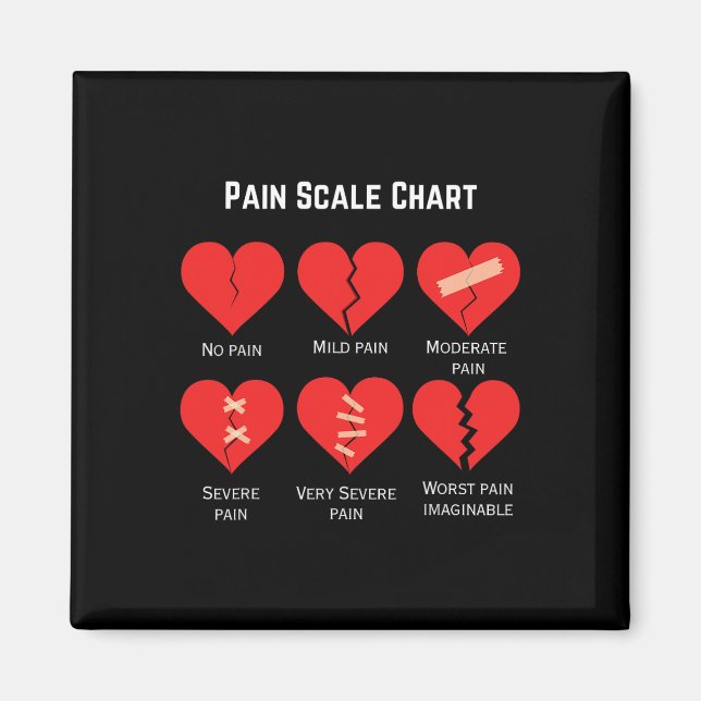 Pain Scale Chart Design für den sonnigen Valentins Magnet (Vorne)