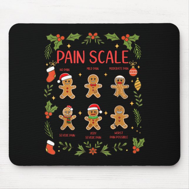 Pain Scale Gingerbread Essment Rn Er Nurse Christm Mousepad (Vorne)