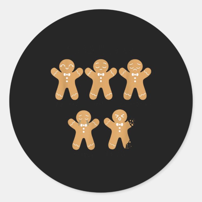Pain Scale Gingerbread, Funny Gingerbread Christma Runder Aufkleber (Vorderseite)