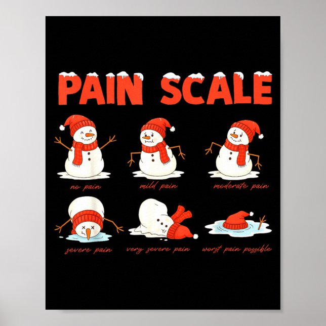 Pain Scale Snowman Funny Nurse Christmas Icu Nurse Poster (Vorne)