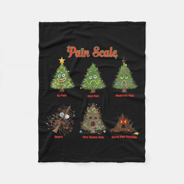 Pain Scale Snowman Nurse Christmas Tree Snow Pajam Fleecedecke (Vorderseite)